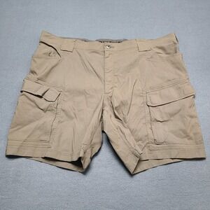 Duluth Trading Co Flex Dry On The Fly Cargo Shorts Mens Size 46 Khaki Nylon